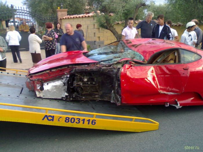 Арендованный для свадьбы Ferrari F430 разбили вдребезги (фото и видео)