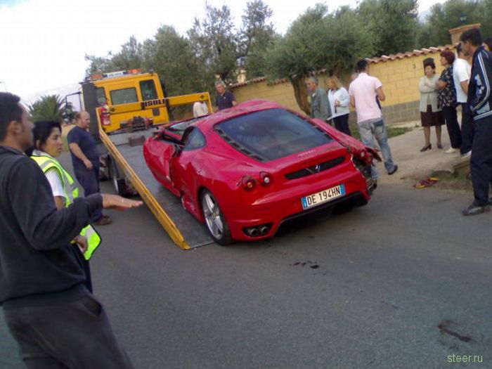 Арендованный для свадьбы Ferrari F430 разбили вдребезги (фото и видео)