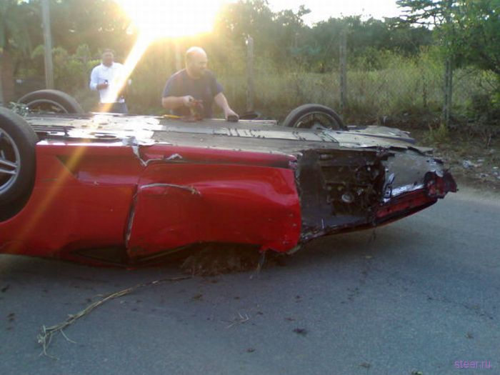 Арендованный для свадьбы Ferrari F430 разбили вдребезги (фото и видео)