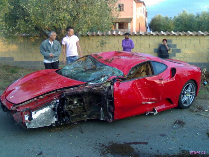 Арендованный для свадьбы Ferrari F430 разбили вдребезги (фото и видео)