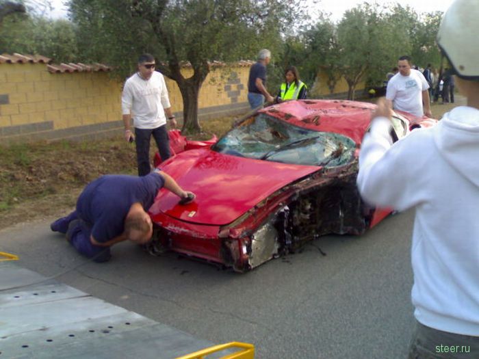 Арендованный для свадьбы Ferrari F430 разбили вдребезги (фото и видео)