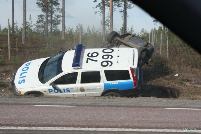 Жесткое Задержание автоугонщиков в Швеции (фото)