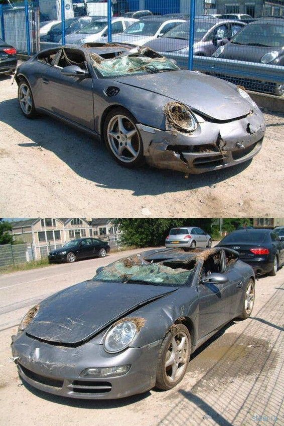 разбитые дорогие автомобили