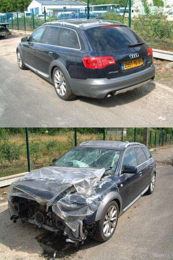 разбитые дорогие автомобили