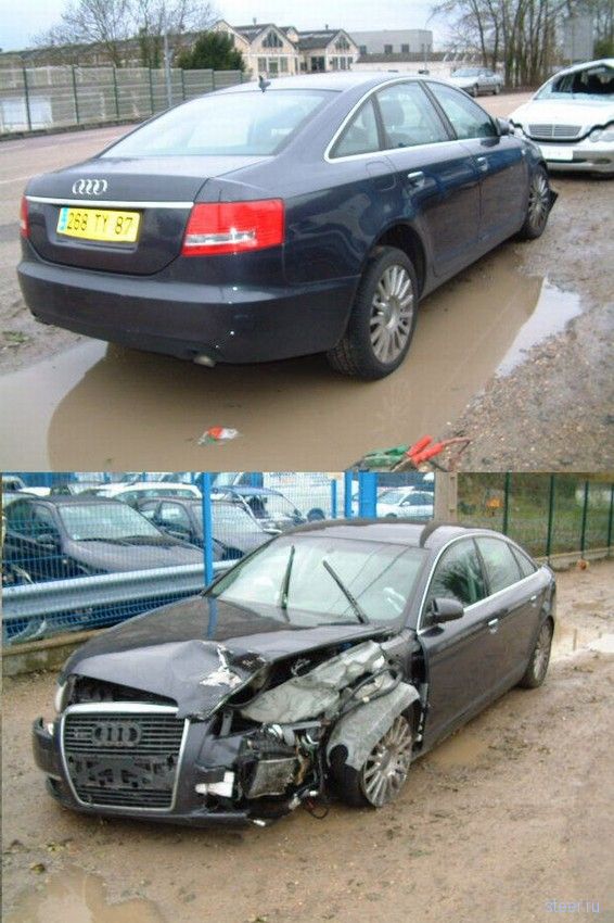 разбитые дорогие автомобили