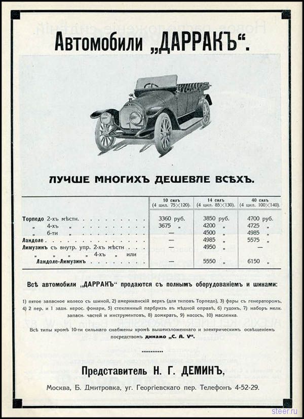 Как рекламировали автомобили в царской России (фото)