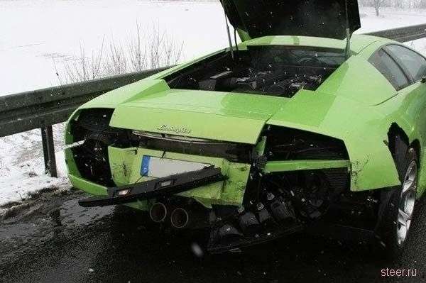 разбитый Lamborghini