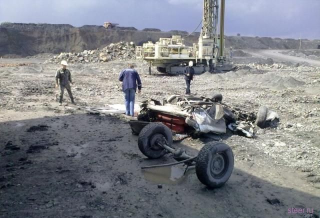 Белаз vs. Нива : ДТП на угольной шахте в Кемерово (фото)