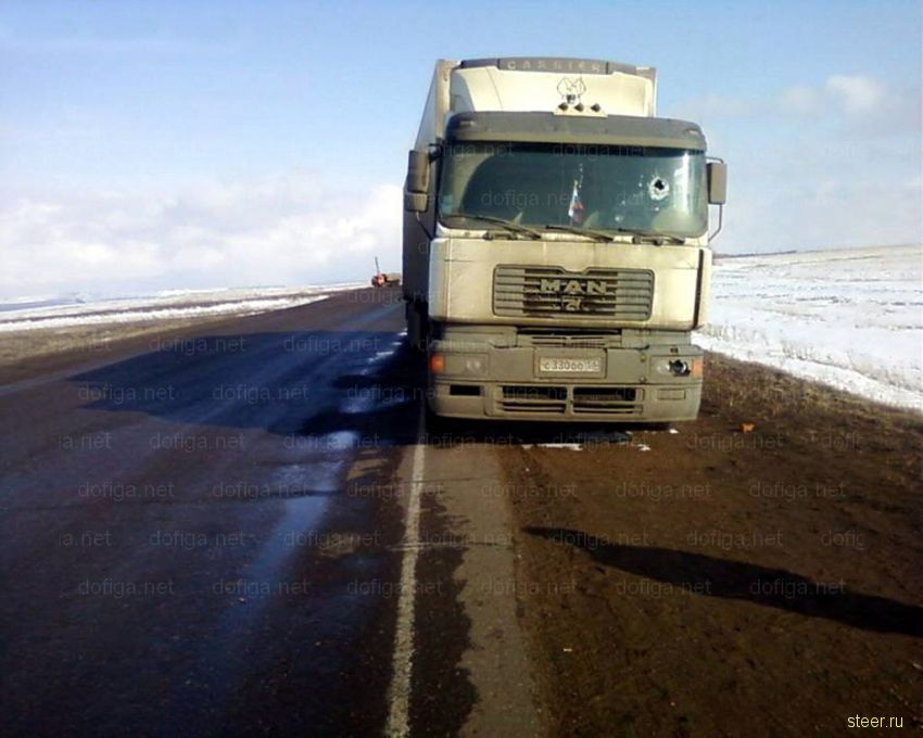 Кирпич пробил лобовое стекло (фото)