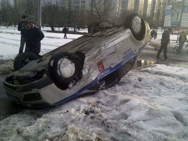 ДТП на Дмитровском шоссе с участием машины ДПС (фото и видео)