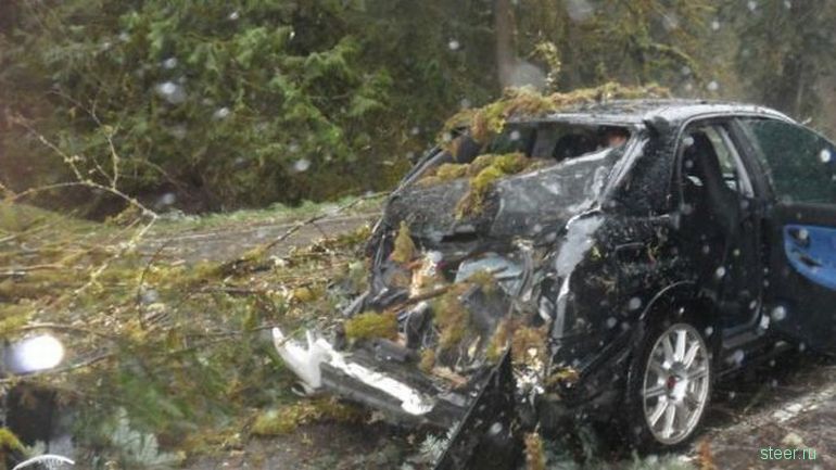 Крепкий кузов Subaru спас водителя от смерти (фото)  