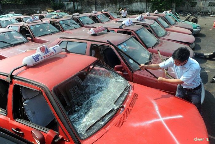 Жесткие меры по борьбе с нелегальными таксистами в Китае (фото)