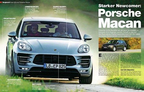 Немецкий журнал рассекретил внешность кроссовера Porsche Macan
