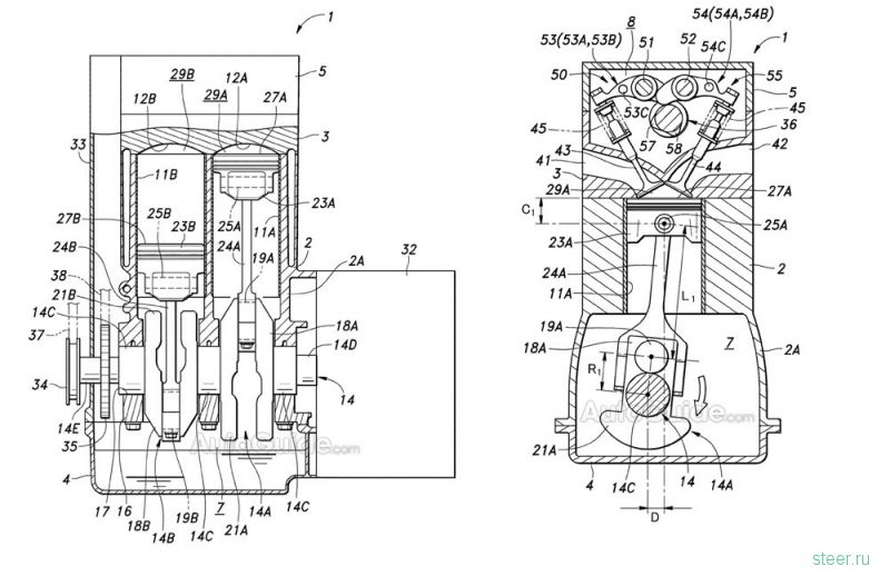 Honda запатентовала революционный двигатель