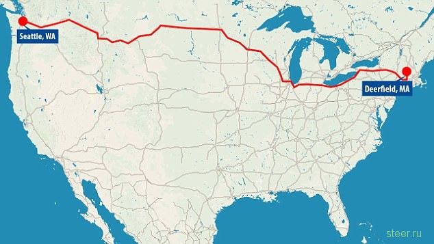 В США водитель грузовика под действием наркотиков проехал без остановки почти 5000 км