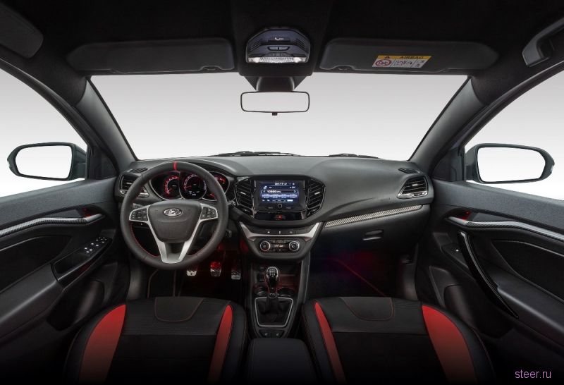 Красное на черном: официально представлен интерьер серийной Lada Vesta Sport